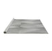 Sideview of Machine Washable Transitional Platinum Silver Gray Rug, wshpat1587gry