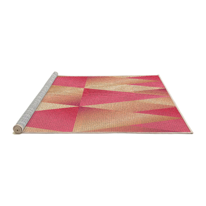Sideview of Machine Washable Transitional Crimson Red Rug, wshpat1587org