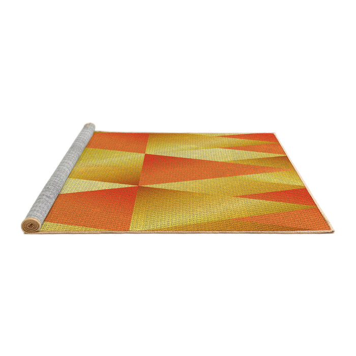 Sideview of Machine Washable Transitional Orange Red Orange Rug, wshpat1587yw