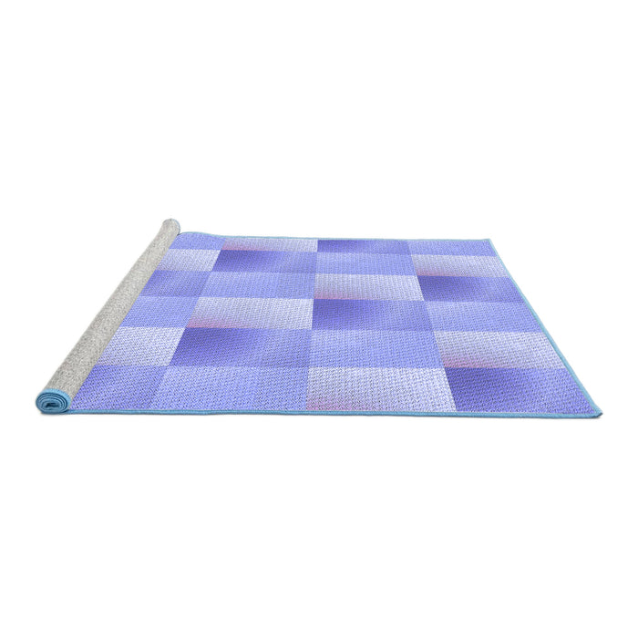 Sideview of Machine Washable Transitional Light Slate Blue Rug, wshpat1588blu