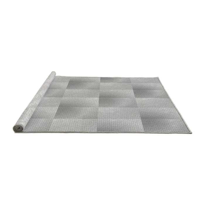 Sideview of Machine Washable Transitional Platinum Silver Gray Rug, wshpat1588gry