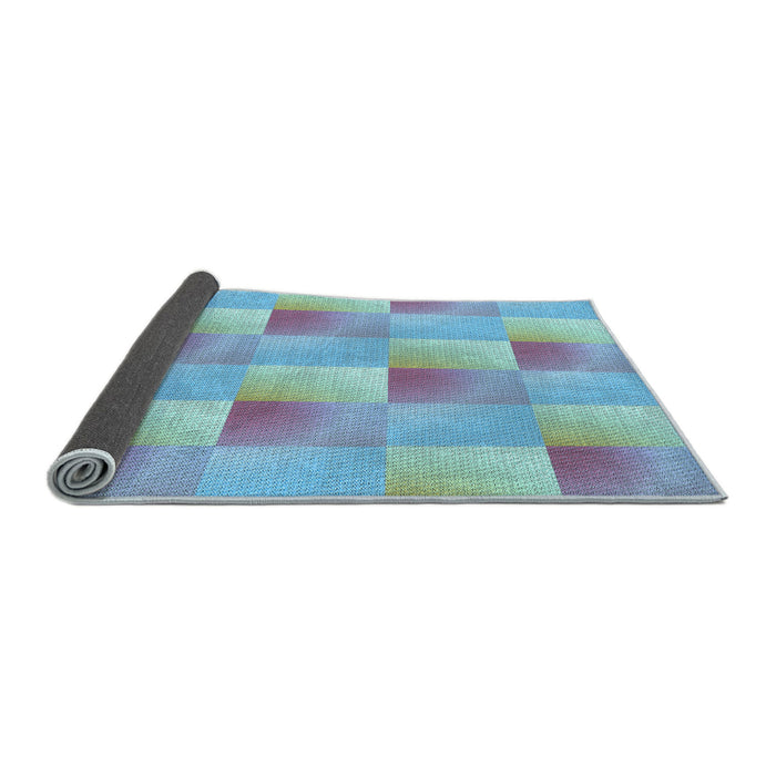 Thickness of Patterned Light Purple Blue Rug, pat1588lblu