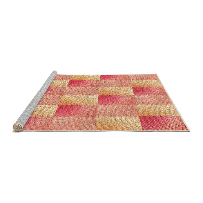 Sideview of Machine Washable Transitional Bright Orange Rug, wshpat1588org