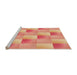 Sideview of Machine Washable Transitional Bright Orange Rug, wshpat1588org