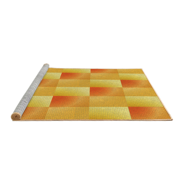 Sideview of Machine Washable Transitional Neon Orange Rug, wshpat1588yw