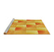 Sideview of Machine Washable Transitional Neon Orange Rug, wshpat1588yw