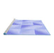 Sideview of Machine Washable Transitional Sky Blue Rug, wshpat1589blu