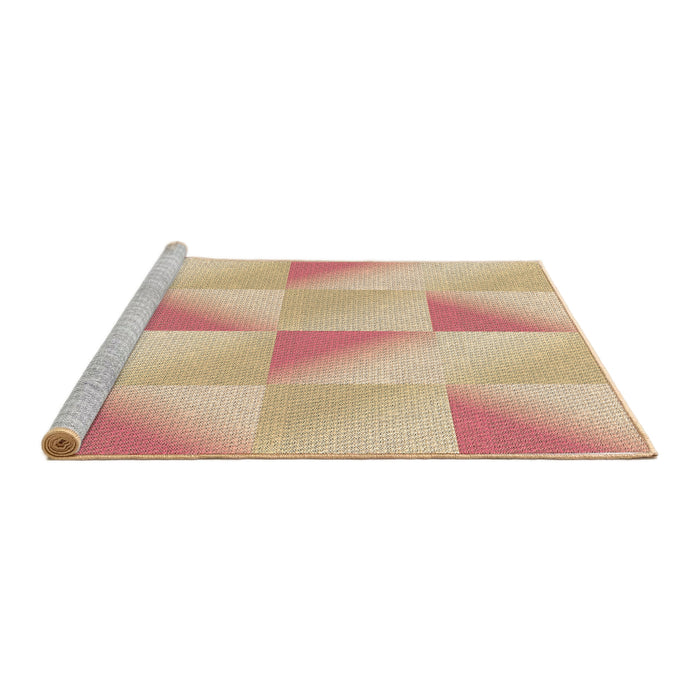 Sideview of Machine Washable Transitional Sunrise Orange Rug, wshpat1589brn