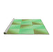 Sideview of Machine Washable Transitional Green Rug, wshpat1589grn