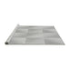 Sideview of Machine Washable Transitional Dark Gray Rug, wshpat1589gry