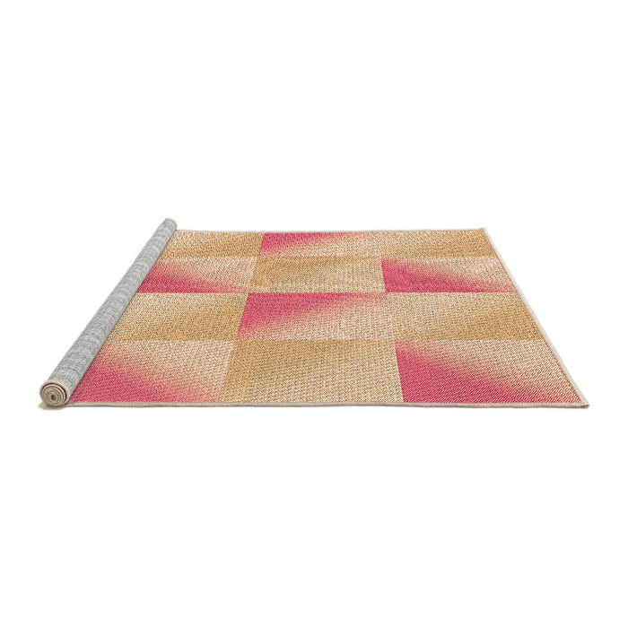 Sideview of Machine Washable Transitional Yellow Rug, wshpat1589org