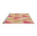 Sideview of Machine Washable Transitional Yellow Rug, wshpat1589org