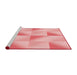 Sideview of Machine Washable Transitional Red Rug, wshpat1589rd