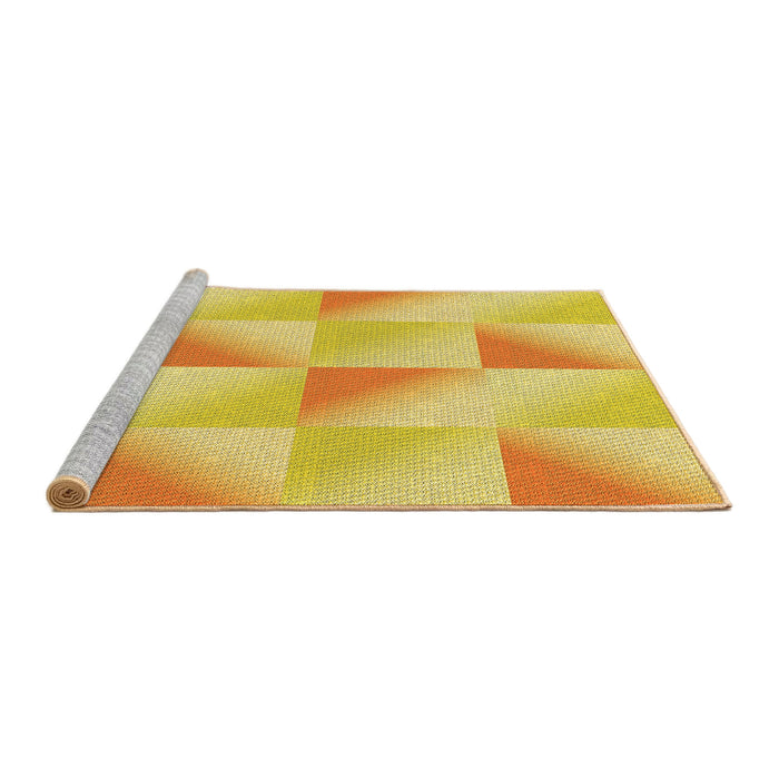 Sideview of Machine Washable Transitional Bold Yellow Rug, wshpat1589yw