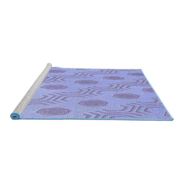 Sideview of Machine Washable Transitional Medium Slate Blue Rug, wshpat159blu