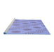 Sideview of Machine Washable Transitional Medium Slate Blue Rug, wshpat159blu