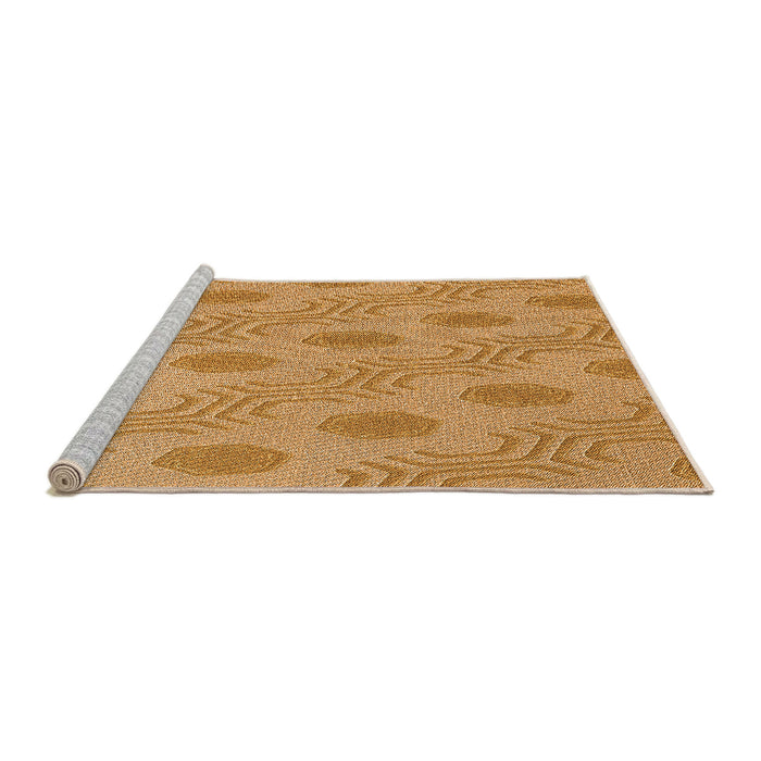 Sideview of Machine Washable Transitional Neon Orange Rug, wshpat159org