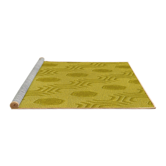 Sideview of Machine Washable Transitional Dark Golden Brown Rug, wshpat159yw