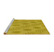 Sideview of Machine Washable Transitional Dark Golden Brown Rug, wshpat159yw