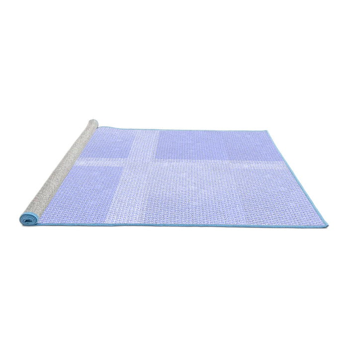 Sideview of Machine Washable Transitional Blue Rug, wshpat1590blu
