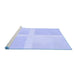 Sideview of Machine Washable Transitional Blue Rug, wshpat1590blu