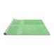 Sideview of Machine Washable Transitional Green Rug, wshpat1590grn