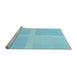 Sideview of Machine Washable Transitional Diamond Blue Rug, wshpat1590lblu