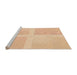 Sideview of Machine Washable Transitional Khaki Gold Rug, wshpat1590org