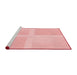 Sideview of Machine Washable Transitional Pastel Red Pink Rug, wshpat1590rd