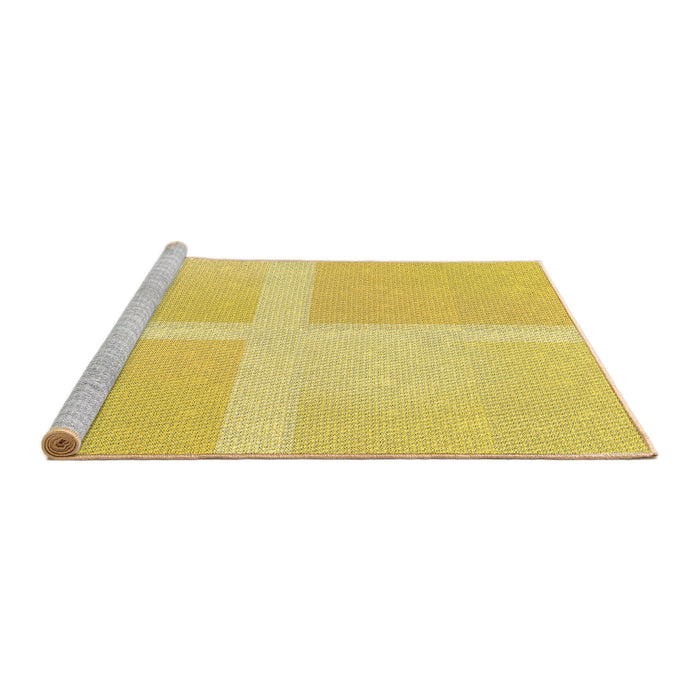 Sideview of Machine Washable Transitional Bold Yellow Rug, wshpat1590yw