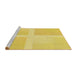 Sideview of Machine Washable Transitional Bold Yellow Rug, wshpat1590yw