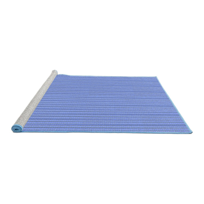 Sideview of Machine Washable Transitional Sky Blue Rug, wshpat1591blu