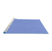 Sideview of Machine Washable Transitional Sky Blue Rug, wshpat1591blu