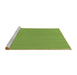 Sideview of Machine Washable Transitional Green Rug, wshpat1591brn