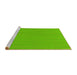 Sideview of Machine Washable Transitional Bright Green Rug, wshpat1591yw