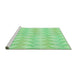 Sideview of Machine Washable Transitional Green Rug, wshpat1592grn