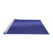 Sideview of Machine Washable Transitional Cobalt Blue Rug, wshpat1593blu