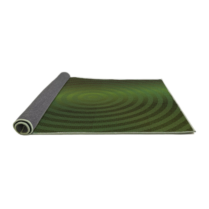 Thickness of Patterned Dark Forest Green Rug, pat1593grn