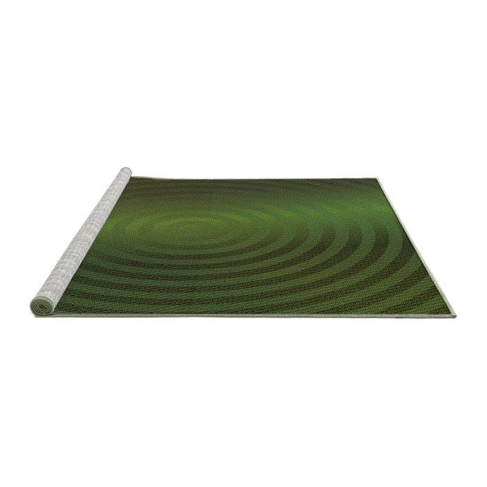 Sideview of Machine Washable Transitional Dark Forest Green Rug, wshpat1593grn