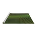 Sideview of Machine Washable Transitional Dark Forest Green Rug, wshpat1593grn