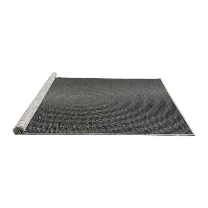 Sideview of Machine Washable Transitional Silver Gray Rug, wshpat1593gry
