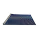 Sideview of Machine Washable Transitional Blue Rug, wshpat1593lblu