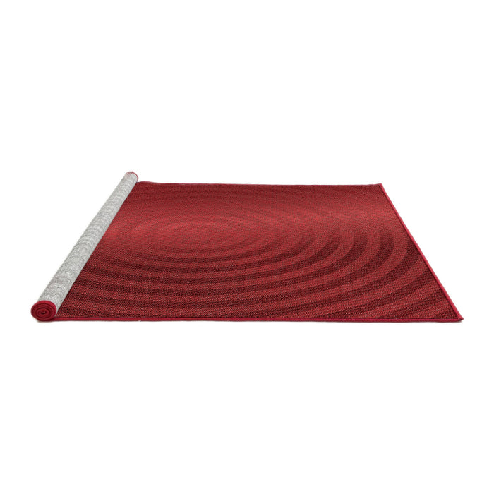 Sideview of Machine Washable Transitional Red Rug, wshpat1593rd