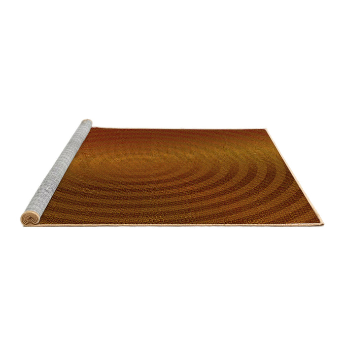 Sideview of Machine Washable Transitional Mahogany Brown Rug, wshpat1593yw