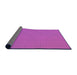 Thickness of Patterned Fuchsia Magenta Purple Rug, pat1594pur