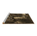 Sideview of Machine Washable Transitional Brown Rug, wshpat1595brn