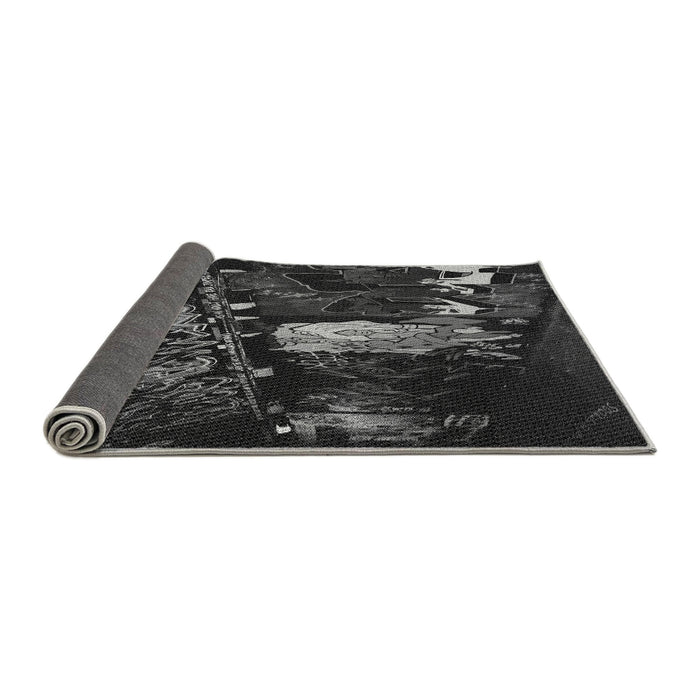 Thickness of Patterned Midnight Gray Rug, pat1595gry