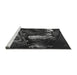 Sideview of Machine Washable Transitional Midnight Gray Rug, wshpat1595gry