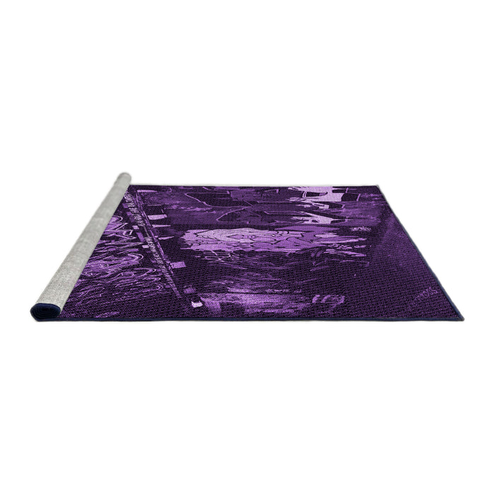 Sideview of Machine Washable Transitional Deep Purple Rug, wshpat1595pur