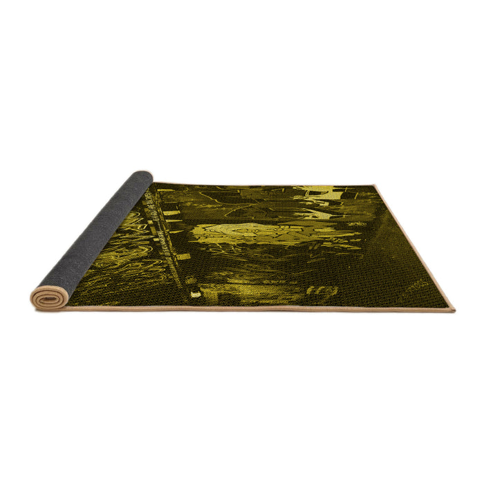 Thickness of Patterned Midnight Gray Rug, pat1595yw